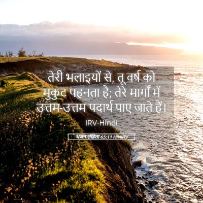 Picture 05 - भजन संहिता 65:11 HINIRV - तेरी भलाइयों से, तू - Bible Verse Picture