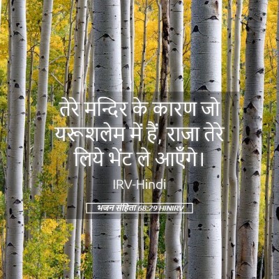 Picture 05 - भजन संहिता 68:29 HINIRV - तेरे मन्दिर के - Bible Verse Picture