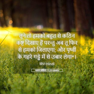 Picture 05 - भजन संहिता 71:20 HINIRV - तूने तो हमको बहुत - Bible Verse Picture