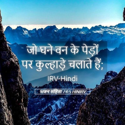 Picture 05 - भजन संहिता 74:5 HINIRV - जो घने वन के पेड़ों - Bible Verse Picture