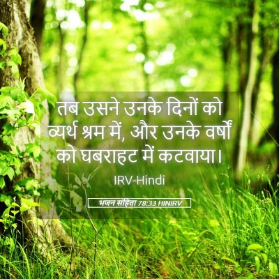 Picture 05 - भजन संहिता 78:33 HINIRV - तब उसने उनके दिनों - Bible Verse Picture
