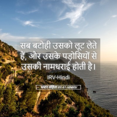 Picture 05 - भजन संहिता 89:41 HINIRV - सब बटोही उसको लूट - Bible Verse Picture