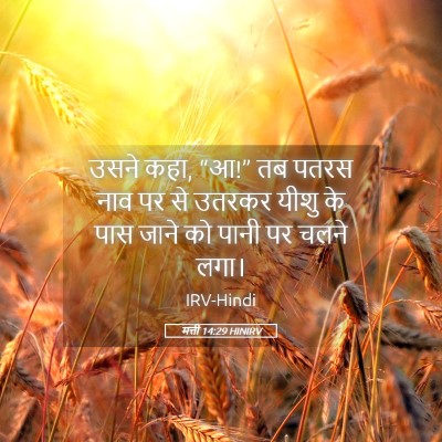 Picture 05 - मत्ती 14:29 HINIRV - उसने कहा, “आ!” तब - Bible Verse Picture
