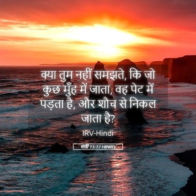 Picture 05 - मत्ती 15:17 HINIRV - क्या तुम नहीं - Bible Verse Picture