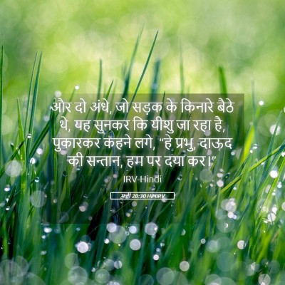 Picture 05 - मत्ती 20:30 HINIRV - और दो अंधे, जो सड़क - Bible Verse Picture