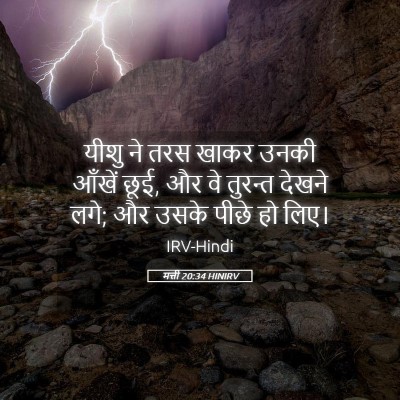Picture 05 - मत्ती 20:34 HINIRV - यीशु ने तरस खाकर - Bible Verse Picture