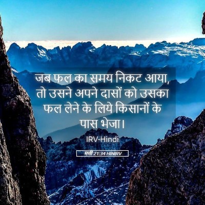 Picture 05 - मत्ती 21:34 HINIRV - जब फल का समय निकट - Bible Verse Picture