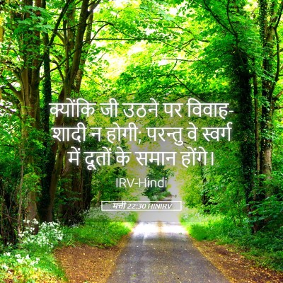 Picture 05 - मत्ती 22:30 HINIRV - क्योंकि जी उठने पर - Bible Verse Picture