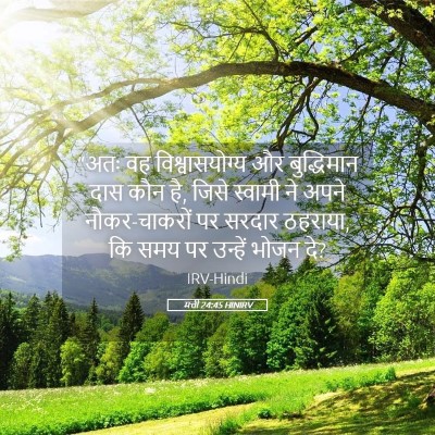 Picture 05 - मत्ती 24:45 HINIRV - “अतः वह - Bible Verse Picture