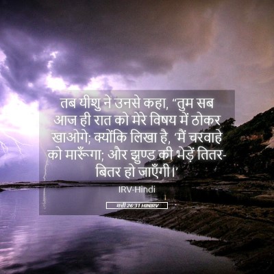 Picture 05 - मत्ती 26:31 HINIRV - तब यीशु ने उनसे - Bible Verse Picture