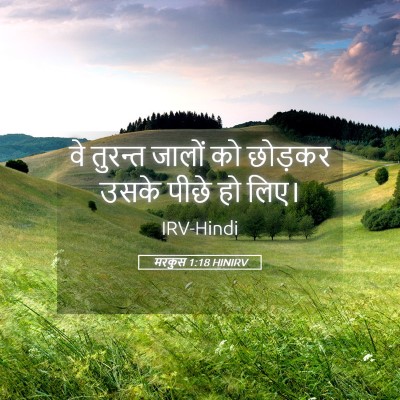 Picture 05 - मरकुस 1:18 HINIRV - वे तुरन्त जालों को - Bible Verse Picture