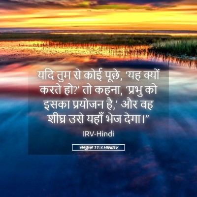 Picture 05 - मरकुस 11:3 HINIRV - यदि तुम से कोई - Bible Verse Picture