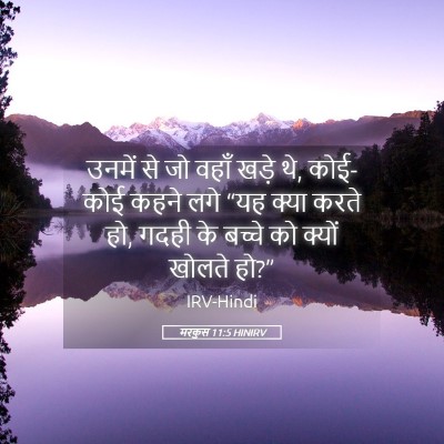 Picture 05 - मरकुस 11:5 HINIRV - उनमें से जो वहाँ - Bible Verse Picture