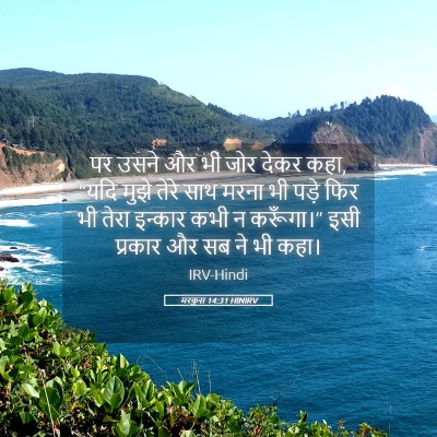 Picture 05 - मरकुस 14:31 HINIRV - पर उसने और भी जोर - Bible Verse Picture