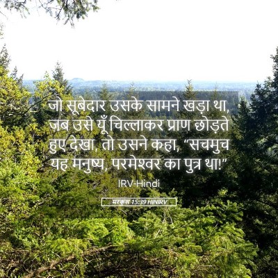 Picture 05 - मरकुस 15:39 HINIRV - जो सूबेदार उसके - Bible Verse Picture