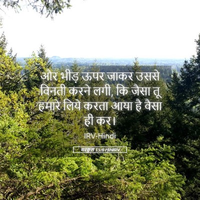 Picture 05 - मरकुस 15:8 HINIRV - और भीड़ ऊपर जाकर - Bible Verse Picture
