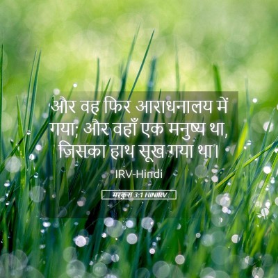 Picture 05 - मरकुस 3:1 HINIRV - और वह फिर आराधनालय - Bible Verse Picture