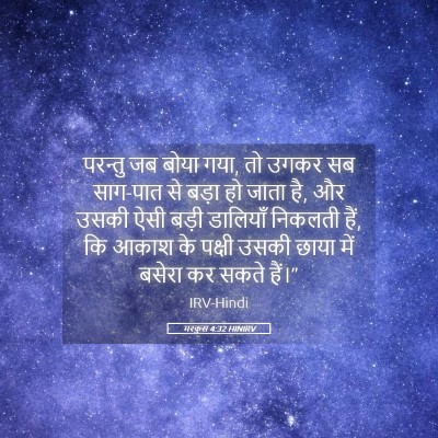 Picture 05 - मरकुस 4:32 HINIRV - परन्तु जब बोया गया, - Bible Verse Picture