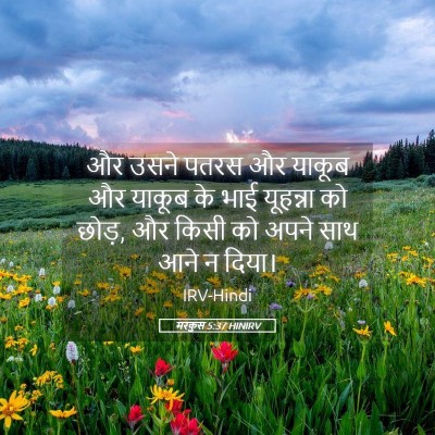 Picture 05 - मरकुस 5:37 HINIRV - और उसने पतरस और - Bible Verse Picture