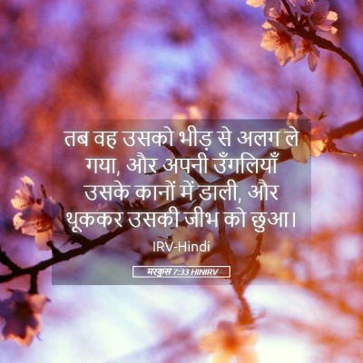 Picture 05 - मरकुस 7:33 HINIRV - तब वह उसको भीड़ से - Bible Verse Picture