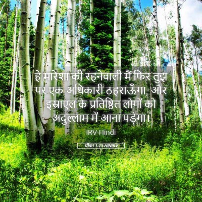 Picture 05 - मीका 1:15 HINIRV - हे मारेशा की - Bible Verse Picture