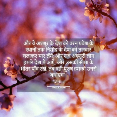 Picture 05 - मीका 5:6 HINIRV - और वे अश्शूर के देश - Bible Verse Picture