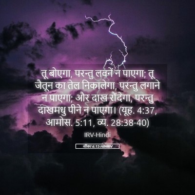 Picture 05 - मीका 6:15 HINIRV - तू बोएगा, परन्तु - Bible Verse Picture