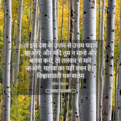 Picture 05 - यशायाह 1:20 HINIRV - तो इस देश के उत्तम - Bible Verse Picture