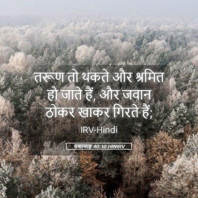 Picture 05 - यशायाह 40:30 HINIRV - तरूण तो थकते और - Bible Verse Picture