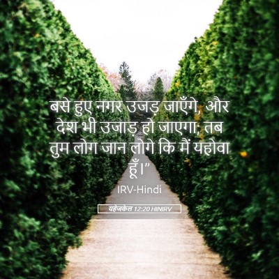 Picture 05 - यहेजकेल 12:20 HINIRV - बसे हुए नगर उजड़ - Bible Verse Picture