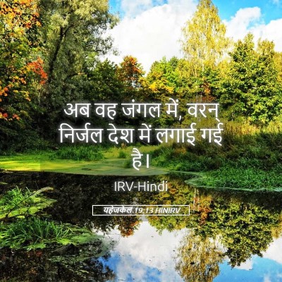 Picture 05 - यहेजकेल 19:13 HINIRV - अब वह जंगल में, - Bible Verse Picture
