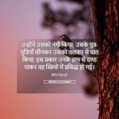 Picture 05 - यहेजकेल 23:10 HINIRV - उन्होंने उसको - Bible Verse Picture