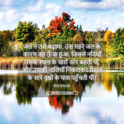Picture 05 - यहेजकेल 31:4 HINIRV - जल ने उसे बढ़ाया, - Bible Verse Picture