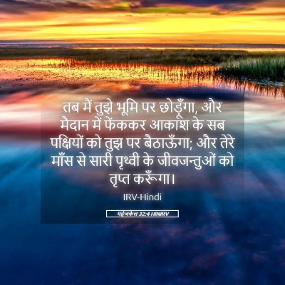 Picture 05 - यहेजकेल 32:4 HINIRV - तब मैं तुझे भूमि पर - Bible Verse Picture