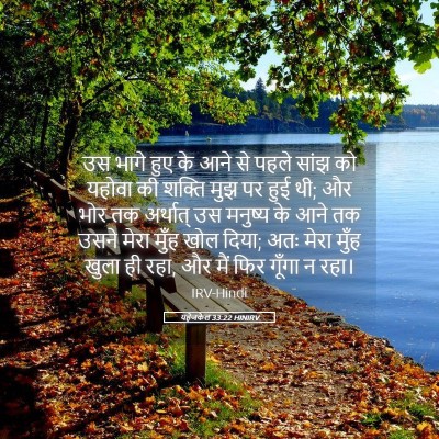 Picture 05 - यहेजकेल 33:22 HINIRV - उस भागे हुए के आने - Bible Verse Picture