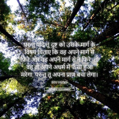 Picture 05 - यहेजकेल 33:9 HINIRV - परन्तु यदि तू - Bible Verse Picture