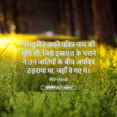 Picture 05 - यहेजकेल 36:21 HINIRV - परन्तु मैंने अपने - Bible Verse Picture