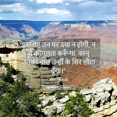 Picture 05 - यहेजकेल 9:10 HINIRV - इसलिए उन पर दया न - Bible Verse Picture