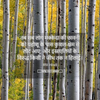 Picture 05 - यहोशू 10:21 HINIRV - तब सब लोग मक्केदा - Bible Verse Picture