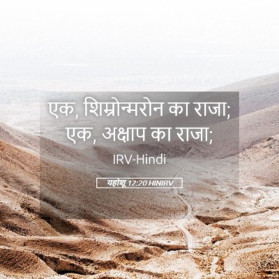 Picture 05 - यहोशू 12:20 HINIRV - एक, शिम्रोन्मरोन - Bible Verse Picture