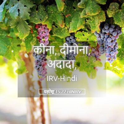 Picture 05 - यहोशू 15:22 HINIRV - कीना, दीमोना, - Bible Verse Picture