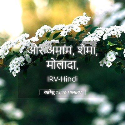 Picture 05 - यहोशू 15:26 HINIRV - और अमाम, शेमा, - Bible Verse Picture