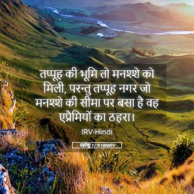 Picture 05 - यहोशू 17:8 HINIRV - तप्पूह की भूमि तो - Bible Verse Picture