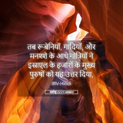 Picture 05 - यहोशू 22:21 HINIRV - तब रूबेनियों, - Bible Verse Picture