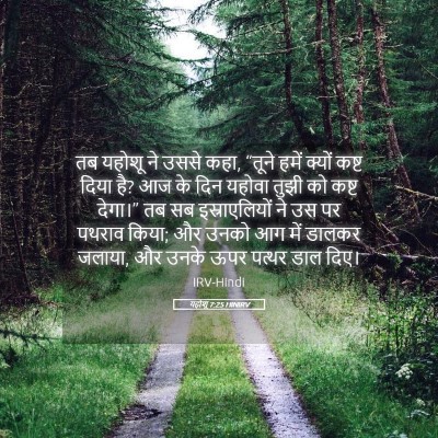 Picture 05 - यहोशू 7:25 HINIRV - तब यहोशू ने उससे - Bible Verse Picture