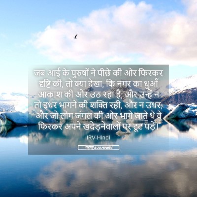 Picture 05 - यहोशू 8:20 HINIRV - जब आई के पुरुषों ने - Bible Verse Picture