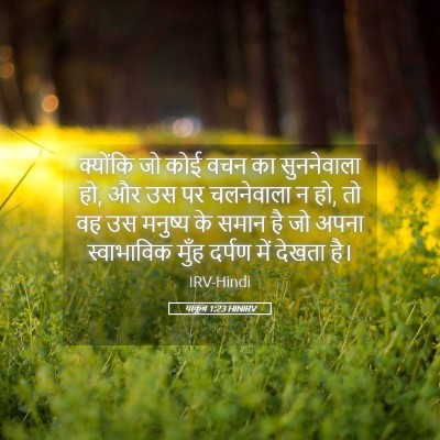Picture 05 - याकूब 1:23 HINIRV - क्योंकि जो कोई वचन - Bible Verse Picture
