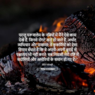 Picture 05 - यिर्मयाह 23:14 HINIRV - परन्तु यरूशलेम के - Bible Verse Picture