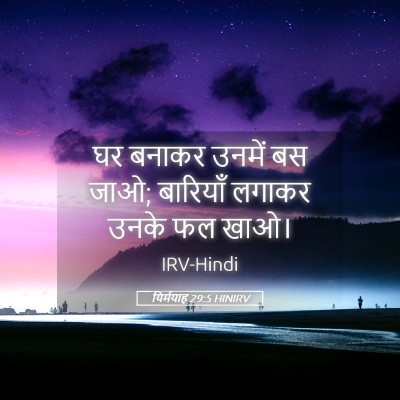 Picture 05 - यिर्मयाह 29:5 HINIRV - घर बनाकर उनमें बस - Bible Verse Picture