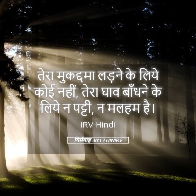 Picture 05 - यिर्मयाह 30:13 HINIRV - तेरा मुकद्दमा - Bible Verse Picture